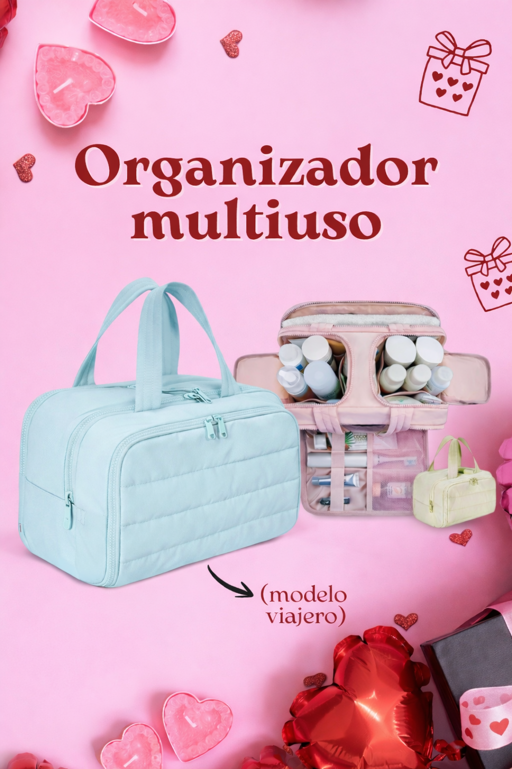 Organizador de Cosméticos Profesional 4 en 1 – Alta Capacidad y Diseño Elegante