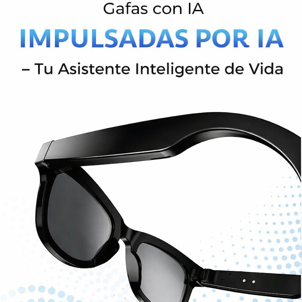 Lentes Inteligentes con Cámara Full HD + Inteligencia Artificial- traducción en tiempo real