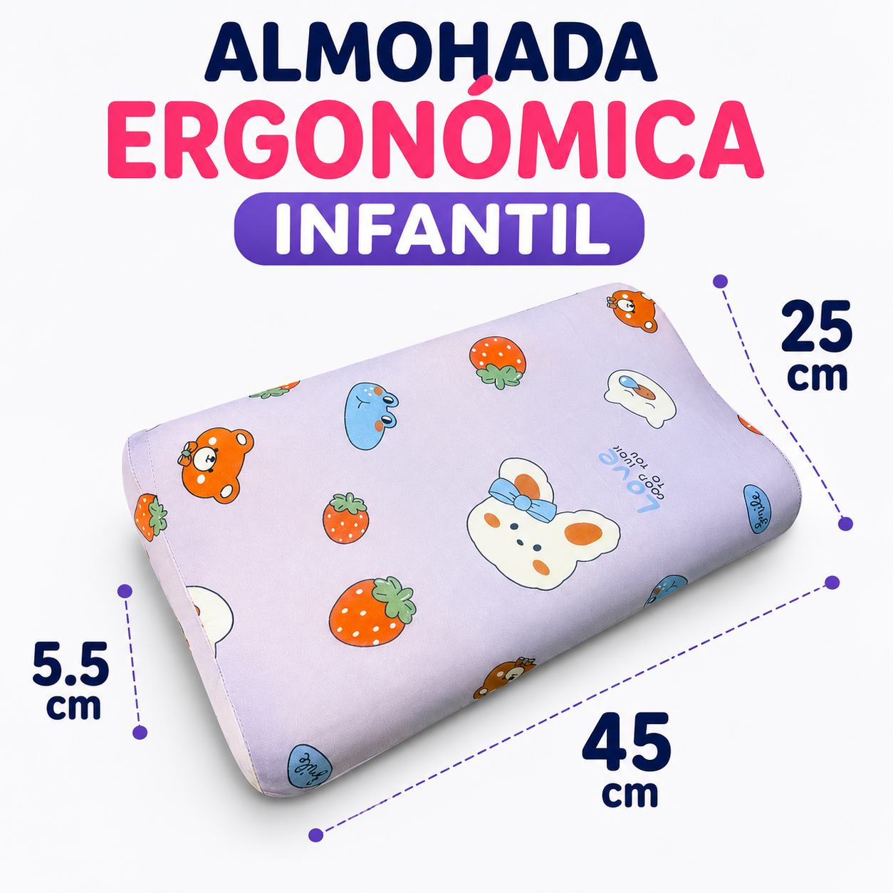 Almohada Ergonómica Viscoelástica para Niños