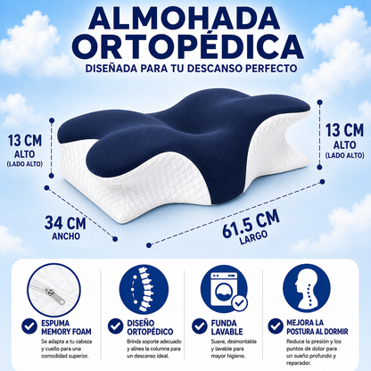 Almohada Cervical Premium Viscoelástica (memory foam)
