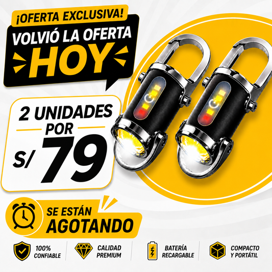 Llavero con Luz de Emergencia de Alta Potencia