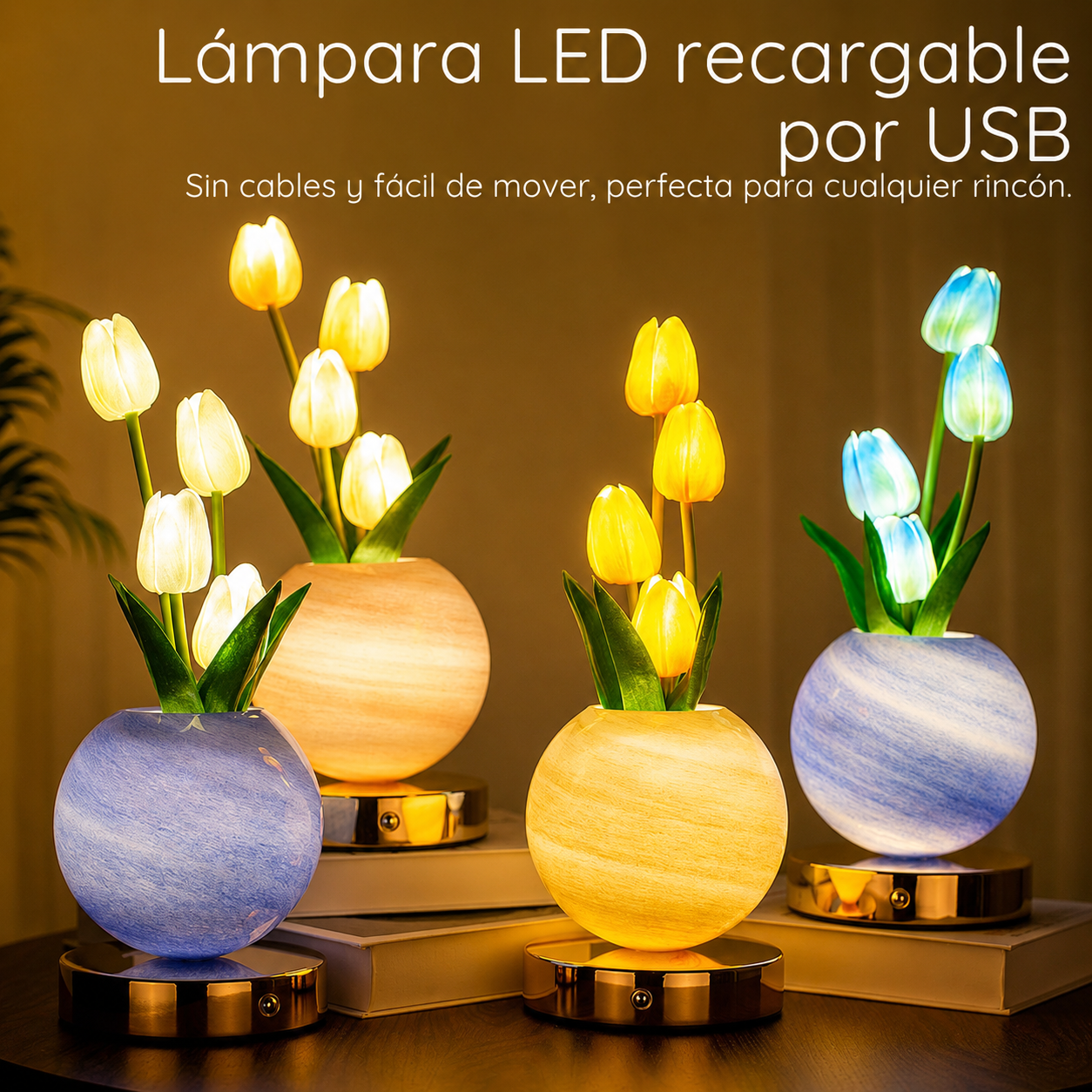 Lampara LED  de  Tulipanes RGB