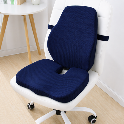 Dúo Cojín y Respaldar Ergonómico para Silla, Alivio Instantáneo del Dolor y Mejora de la Postura