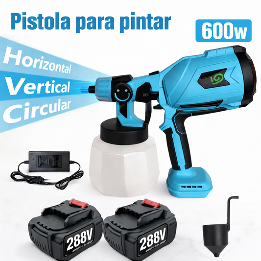 Pulverizador de Pintura Inalámbrico 288V – Incluye 2 Baterías Recargables y Boquillas Intercambiables