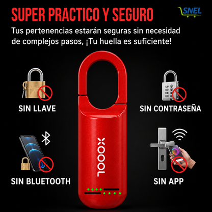 Candado Inteligente Antirrobo con Huella Biométrica | 100% Hierro