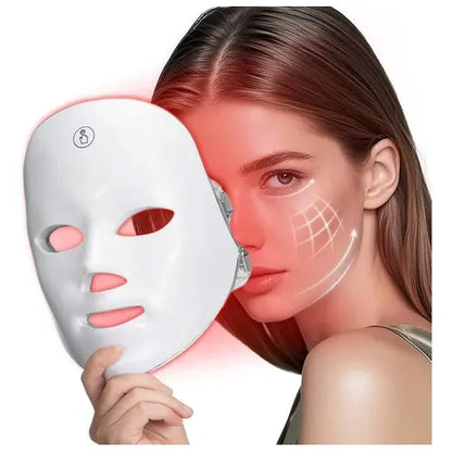 Máscara Facial LED 7 Colores para Rostro y Cuello – Rejuvenecimiento y Antiedad