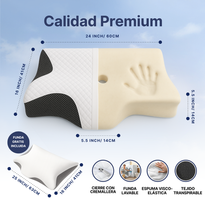 Almohada Cervical Premium Viscoelástica (memory foam)